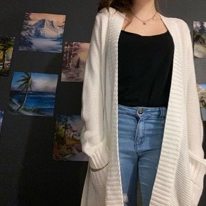 Long white Cardigan.
